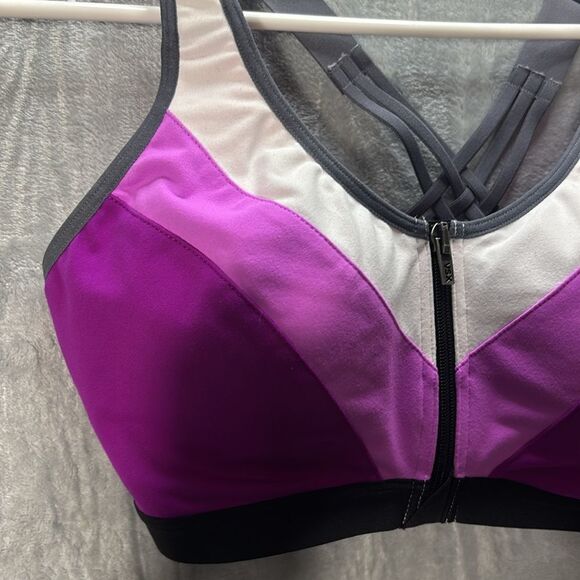 Victoria’s Secret VSX Sport Purple Zip Front Full Support Sports Bra Size 34C - Picture 3 of 9